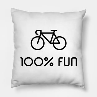 Racing Bike / Road Bike – 100% Fun (Bicycle / Black) Pillow