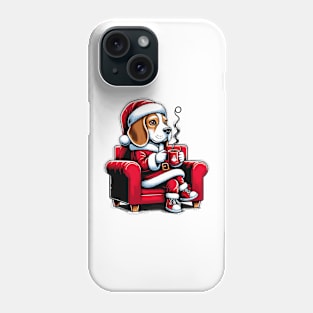 Beagle Dog Drinking Coffee Christmas Phone Case