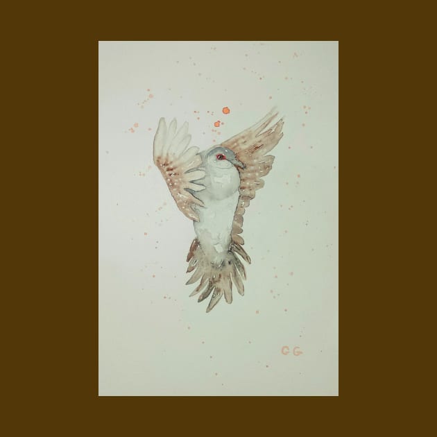 Dove in flight, bird art design, white dove, peace dove by GarryGreenwood