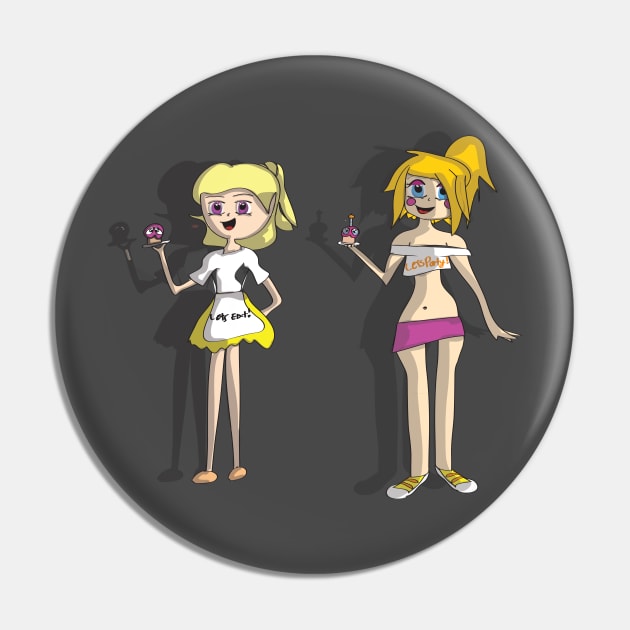 Chica & Toy Chica Humans - Five Nights At Freddys Pin by DesignsFoLife