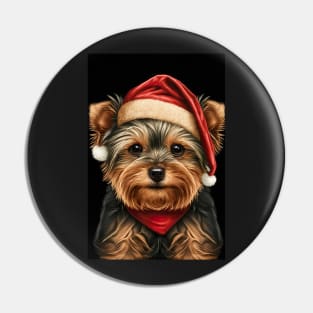 Super Cute Yorkshire Terrier Puppy Portrait Pin