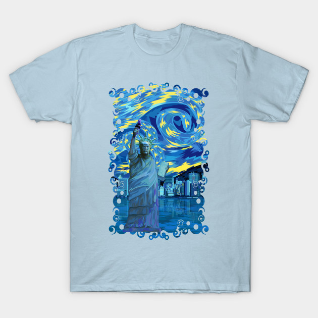 Disover Funny Liberty Starry night abstract style - Donald Trump - T-Shirt