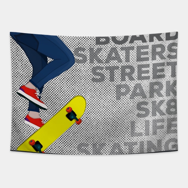 Street Skateboarding Skate Sk8 Life Skating Tapestry by DiegoCarvalho