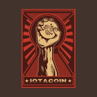 IOTA Coin: Propaganda style triumphant fist clutching a IOTA coin T-Shirt