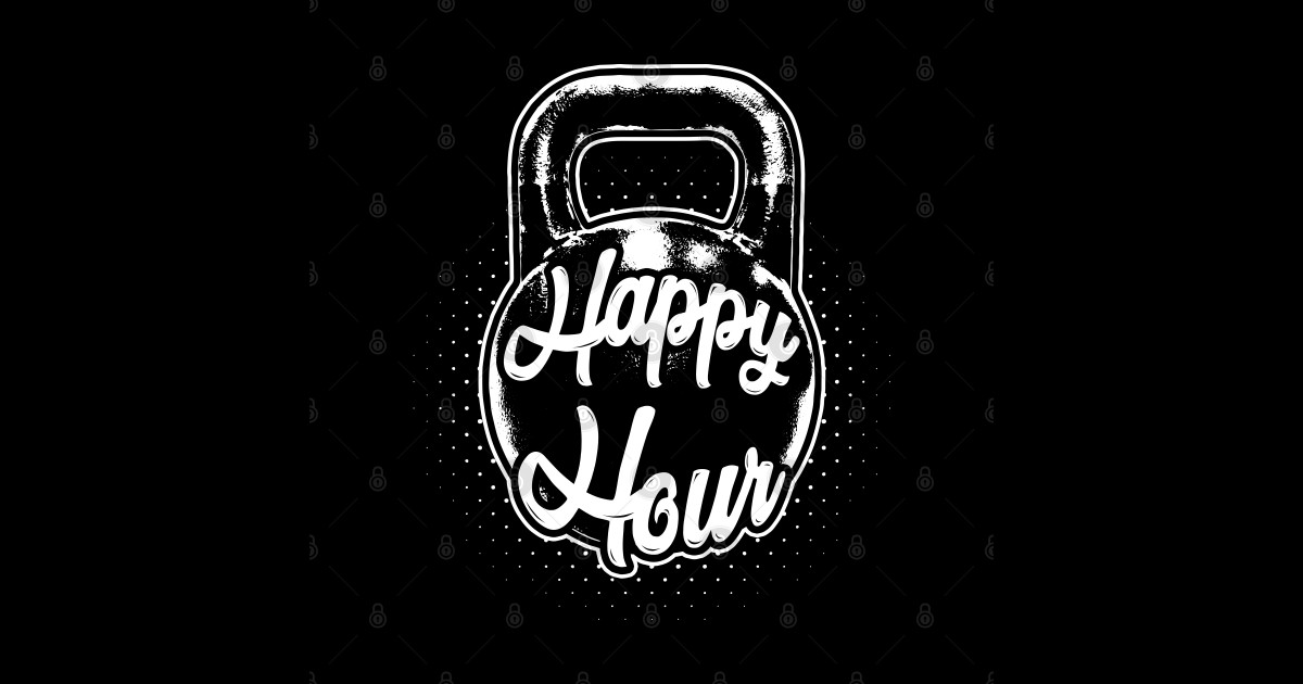 Kettlebell Happy Hour Gym Training Kettlebell TShirt TeePublic