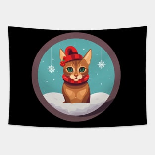 Abyssinian Cat Xmas Ornament, Love Cats Tapestry