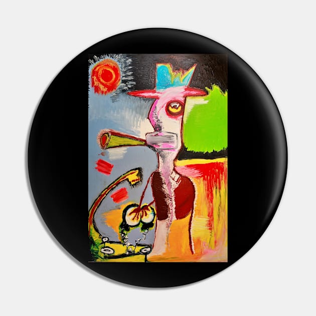 The man with a gramophone Pin by shamanprints