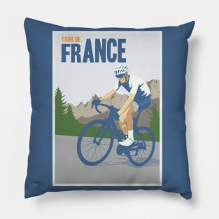 Tour de France Vintage Travel Poster Retro Design Gift Pillow