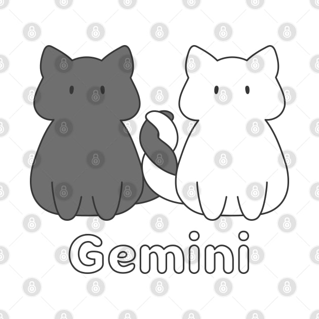 Gemini Cat Zodiac Sign with Text by artdorable