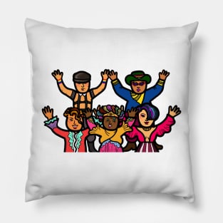 Group of gay pride lgbtq celebration freedom party. Pillow