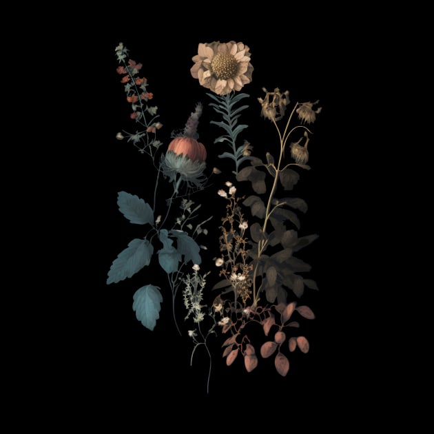 Dark, moody Botanical Illustration by Enyr's little witchy corner