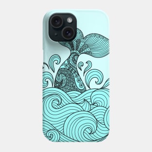 Blue Wale On Wave Art Phone Case