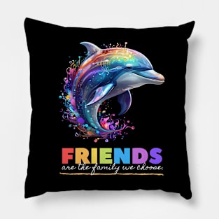 Ethereal Multicolored Dolphin Pillow