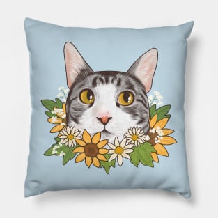 Doby with Sunflowers Pillow