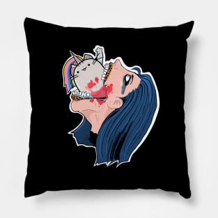 Creepy and cute woman Pillow