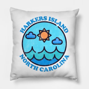 Harkers Island, NC Summertime Vacationing Ocean Skyline Pillow