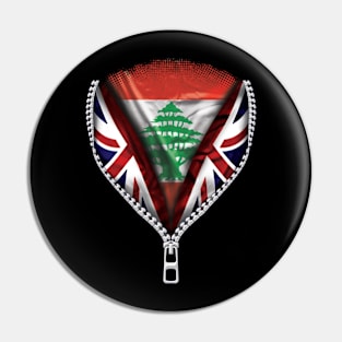 Lebanese Flag  Lebanon Flag zipped British Flag - Gift for Lebanese From Lebanon Pin