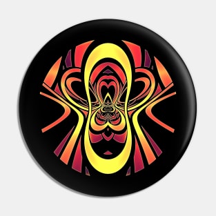 Golden Tribal Logo for a Space Monkey Named Winston Pin