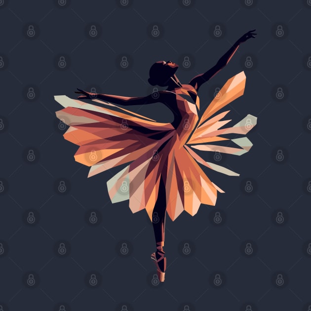 Beautiful ballerina in a colorful floral dress, tiptoe dance, Vector illustration, ballet dance performer by Nora Liak