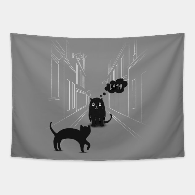 The Superstitious Cat Tapestry by JanaMis