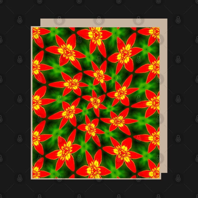 Red Cute Blossom Pattern by PatternFlower