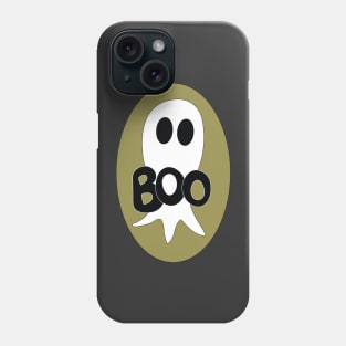 Cute Halloween ghost cartoon with BOO text Phone Case