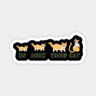 Un Deux Trois Cat (Cute Cat Shirt Wordplay) Magnet