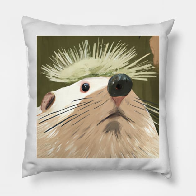 cute white mouse art Pillow by tearbytea