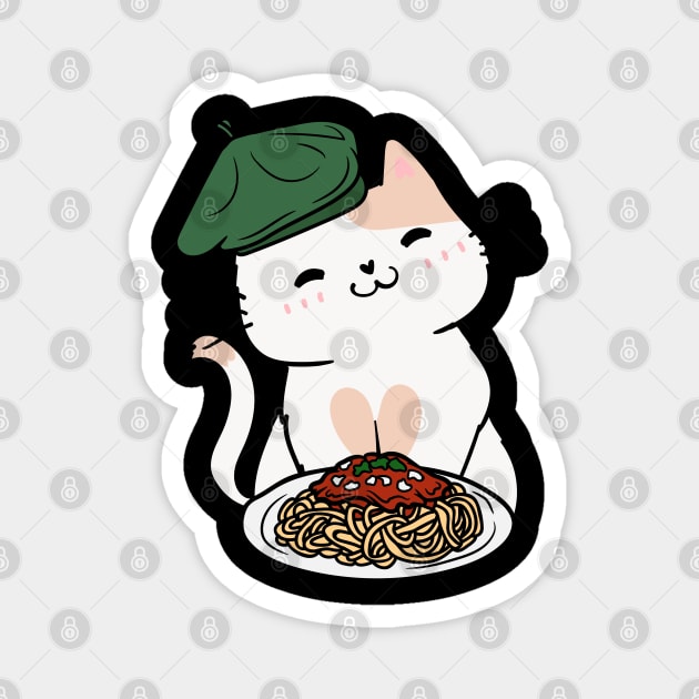 Cat eating Spaghetti - Persian Magnet by Pet Station