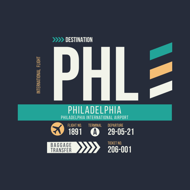 Philadelphia (PHL) Airport Code Baggage Tag by SLAG_Creative