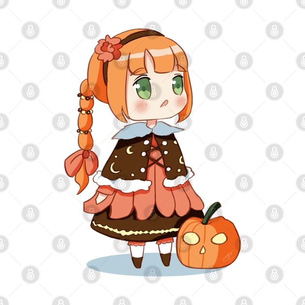 Mayu Chibi Halloween Pumpkin Girl by Nekoyukki