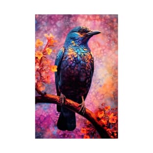 Starling bird painting colors art #starling T-Shirt