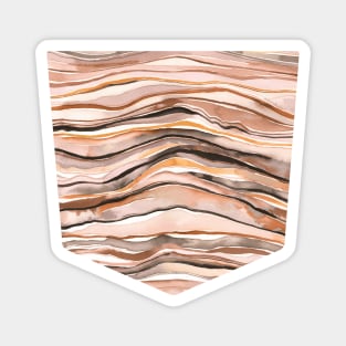 Pocket - Watercolor Mineral Layers Terracota Magnet