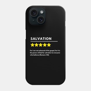 Salvation positive review meme, white text Phone Case