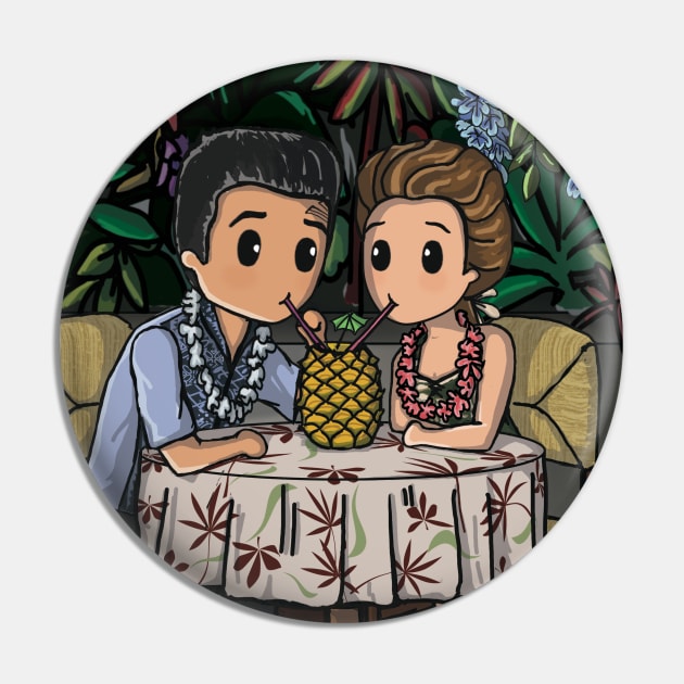 Luau (non)date - Pineapple Love Potion Pin by Amalgam000