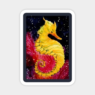 Gold Seahorse Magnet