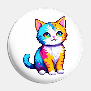Cute Colorful Pixel Cat Pin