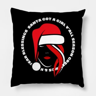 Lady In Santa Hat Pillow