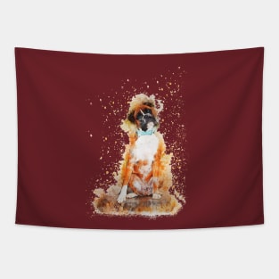 Boxer Dog Painting Art Tapestry