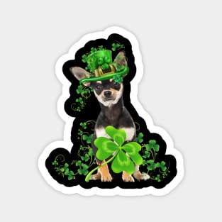 Lucky Chihuahua Dog Shamrock St Patrick's Day Magnet