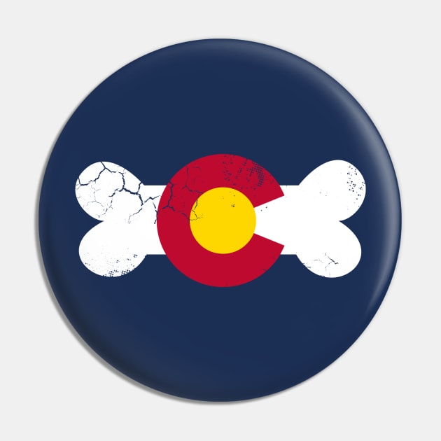 Colorado Flag Dog Bone Pin by E