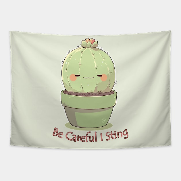 Be careful I sting Cactus Tapestry by Myanko