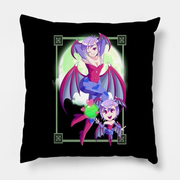 Lilith & Chibi Lilith Pillow by SenpaiLove