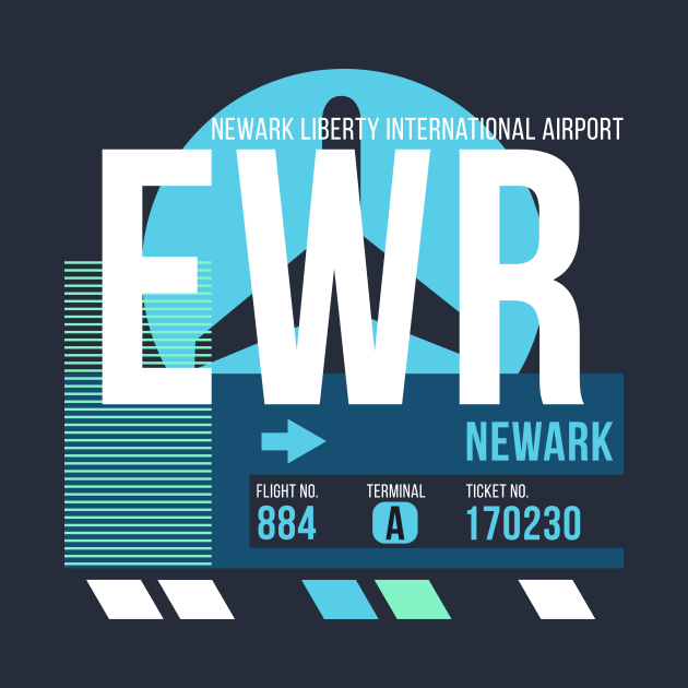 Newark (EWR) Airport // Sunset Baggage Tag by Now Boarding