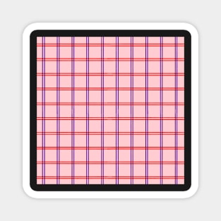 Traditional Japanese Vintage Thin Plaid Koushi Pattern in Pastel Pink Magnet