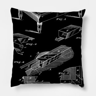 Billiard Table Chuck Vintage Patent Hand Drawing Pillow