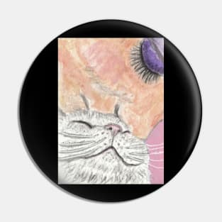 kitty kisses cat art Pin