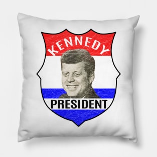 President John F. Kennedy Campaign Badge Vintage JFK Pillow