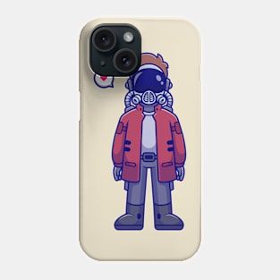 Cute Spaceman Astronaut Wearing Jacket Cartoon Phone Case