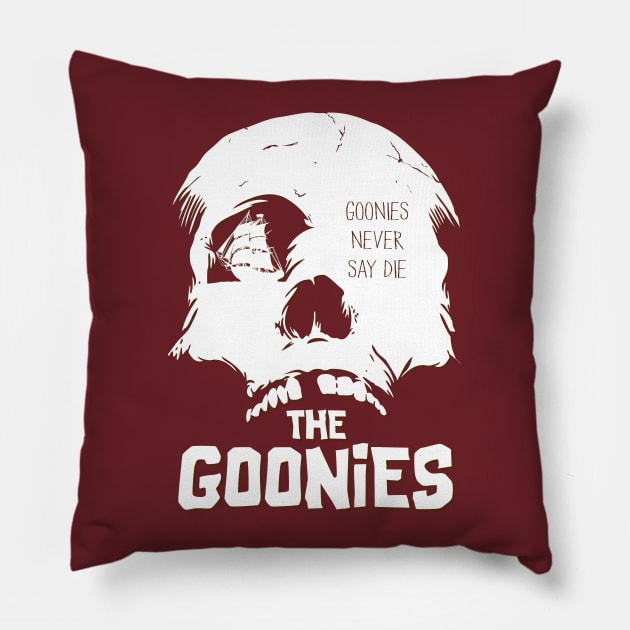 The Goonies "Never Say Die" Pillow by RyanBlackDesigns